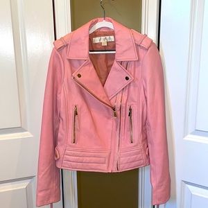 Boston Proper Pink Leather Jacket